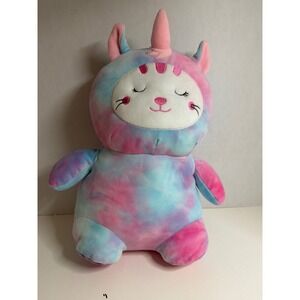 Greenbrier International Pink Blue Tie Dye Caticorn Unicorn Cat Plush 12 Inch